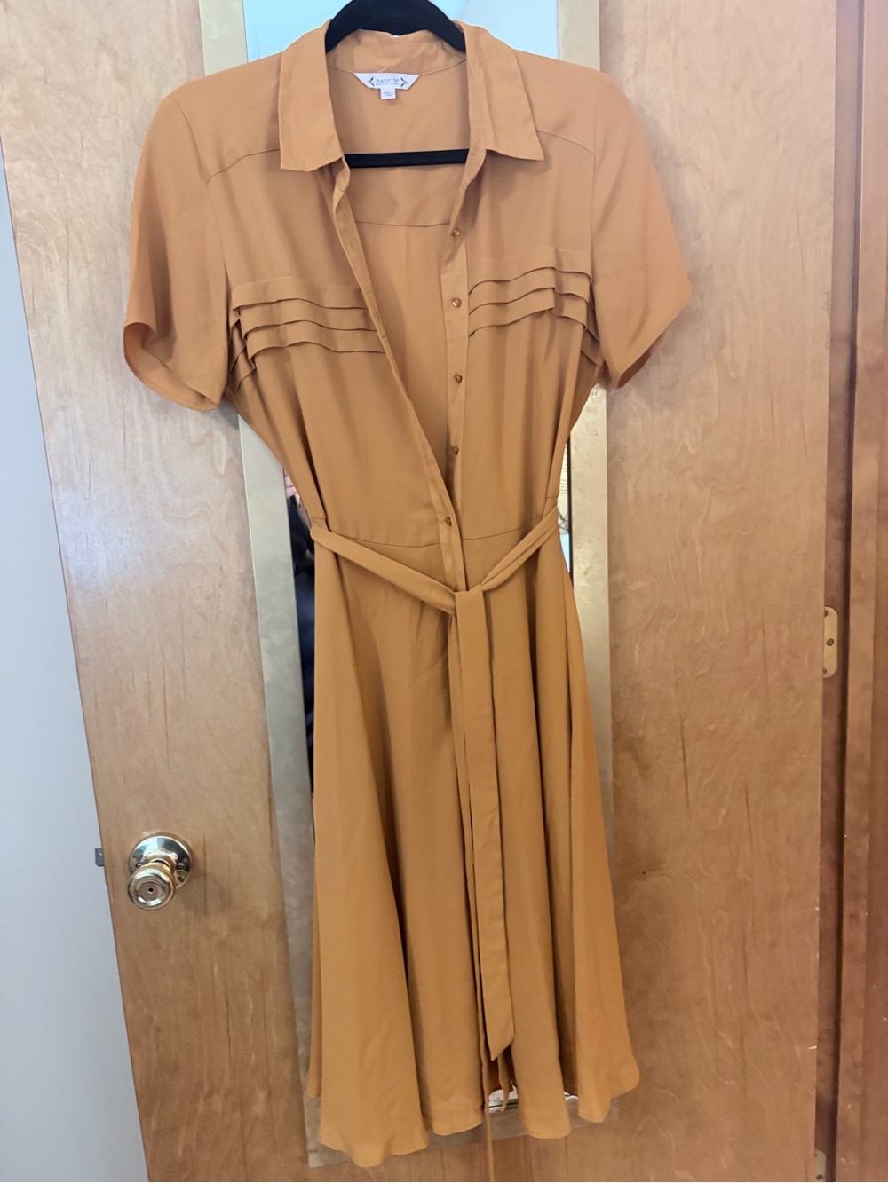 Nanette Lepore Mustard Button-Front Midi Dress